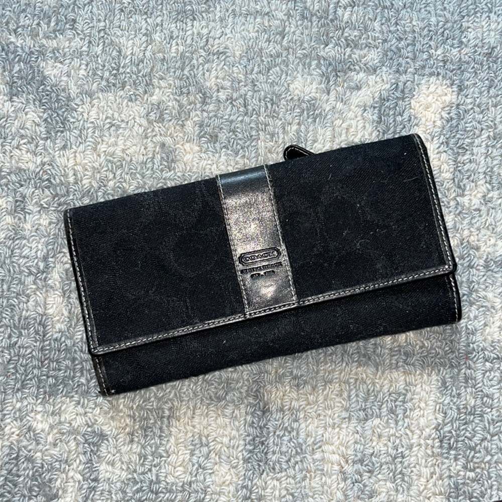 Coach black checkbook/wallet